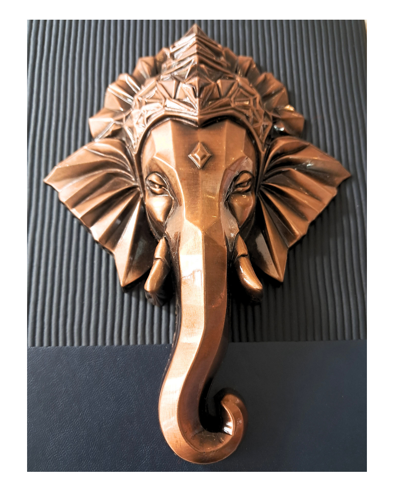 Contemporary Metal Ganesha Wall Hanging - 6.5 inches
