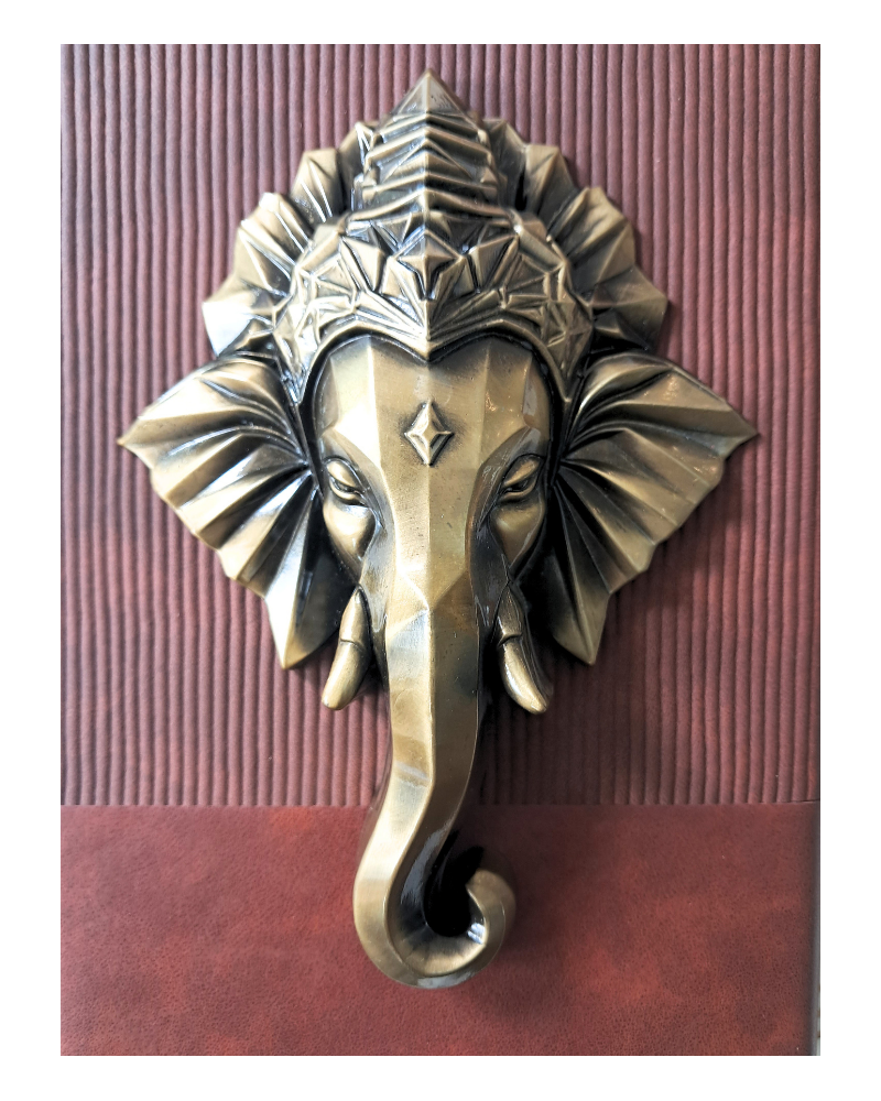 Contemporary Metal Ganesha Wall Hanging - 6.5 inches