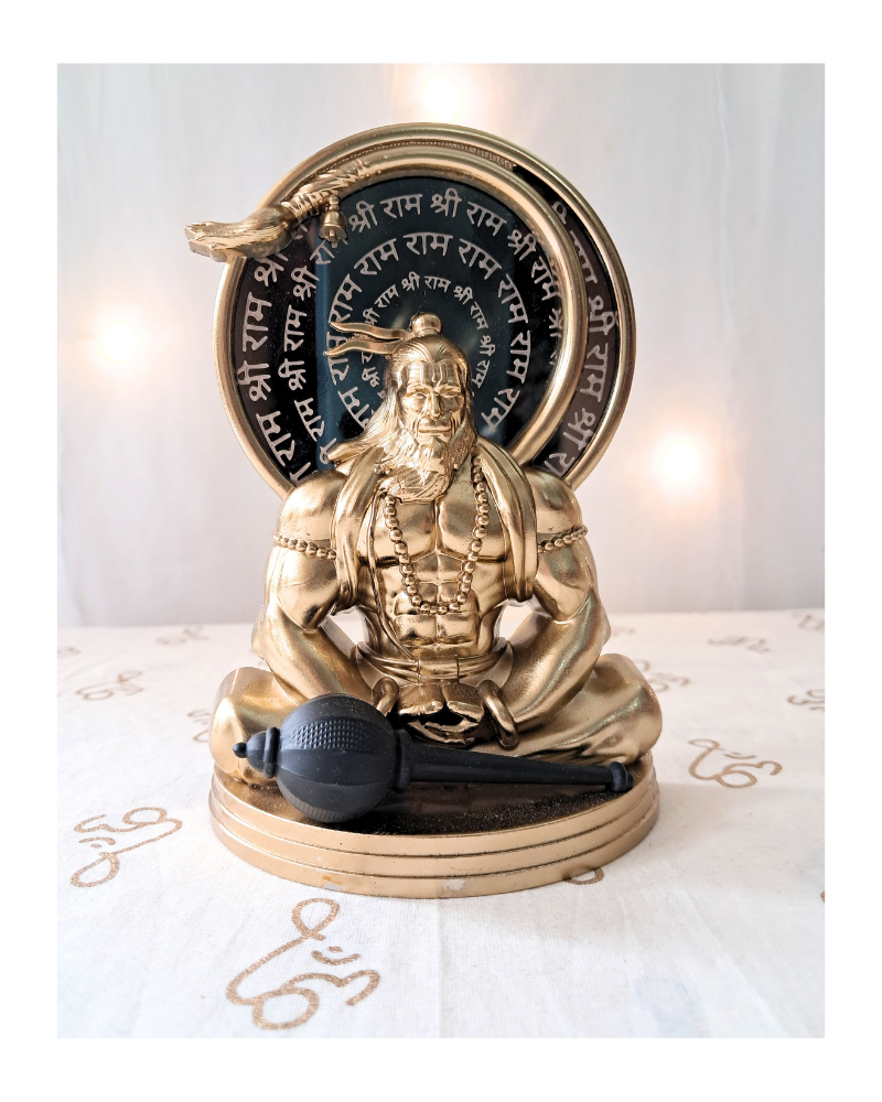 Meditating Hanuman Idol in Metal – 5.5 Inch