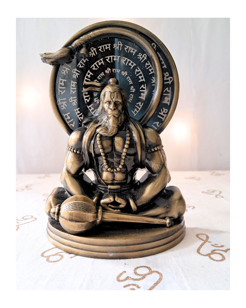 Meditating Hanuman Idol in Metal – 5.5 Inch