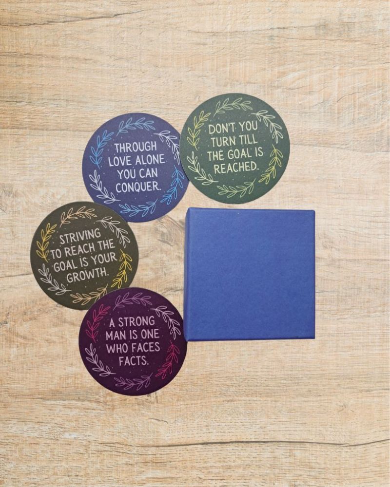 Round Coaster set of 4 with motivational quotes