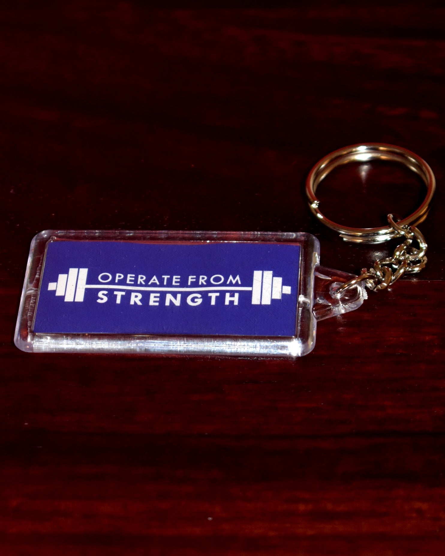 Keychain: Acrylic with Quote - Operate From Strength