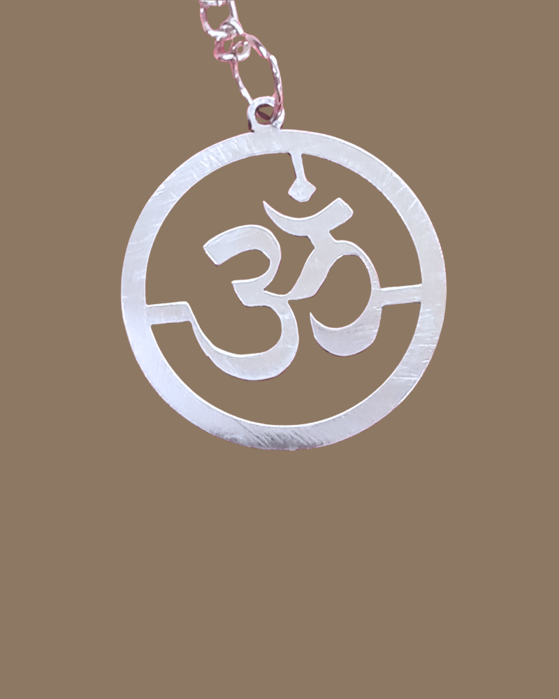 Stainless Steel Om Keychain – Circular Frame