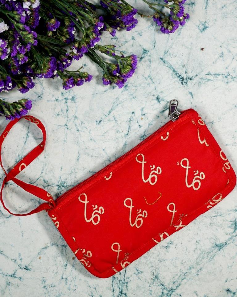 Pouch: Mobile in Om Print Fabric