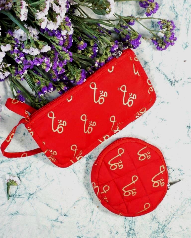 Pouch: Mobile in Om Print Fabric