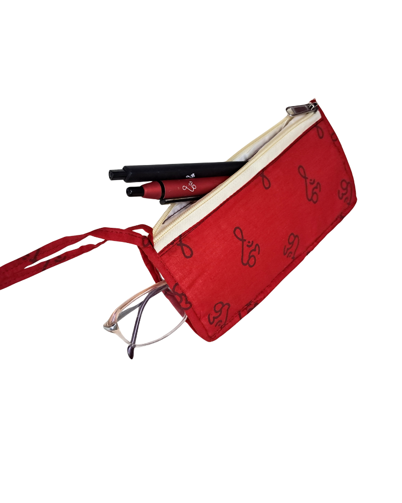 Quilted Rectangular Om Utility Pouch (2-Pocket)