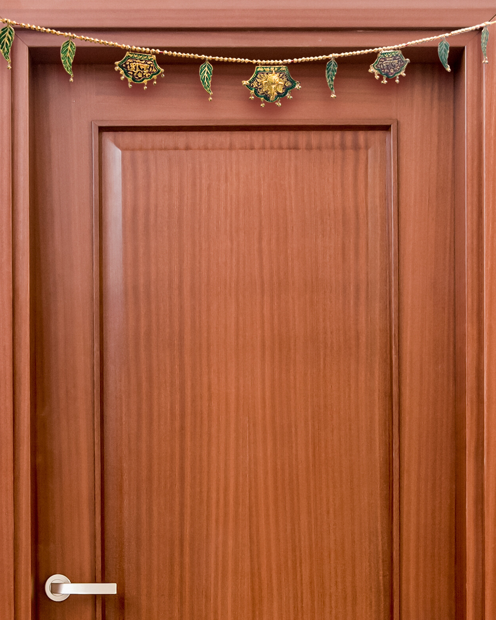 Decorative Metal Toran with Ganesha Motif and Enamel Accents (Door Hanging Décor)