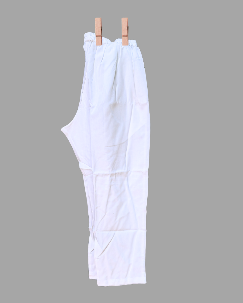 Pant: Mens, Cotton - White