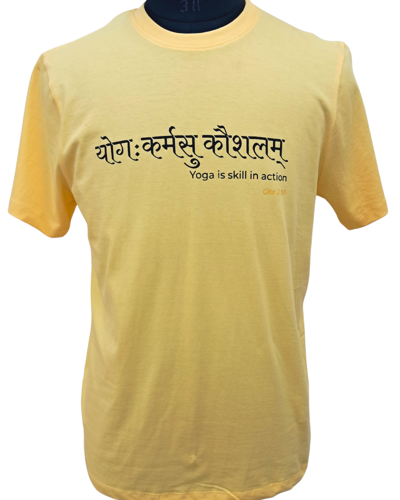 Gita Sutra T-Shirt – Yogaḥ Karmasu Kauśalam (Yoga is Skill in Action)