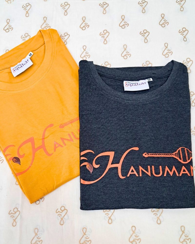 Hanuman Pure Cotton T-Shirt - Yellow and Dark Grey