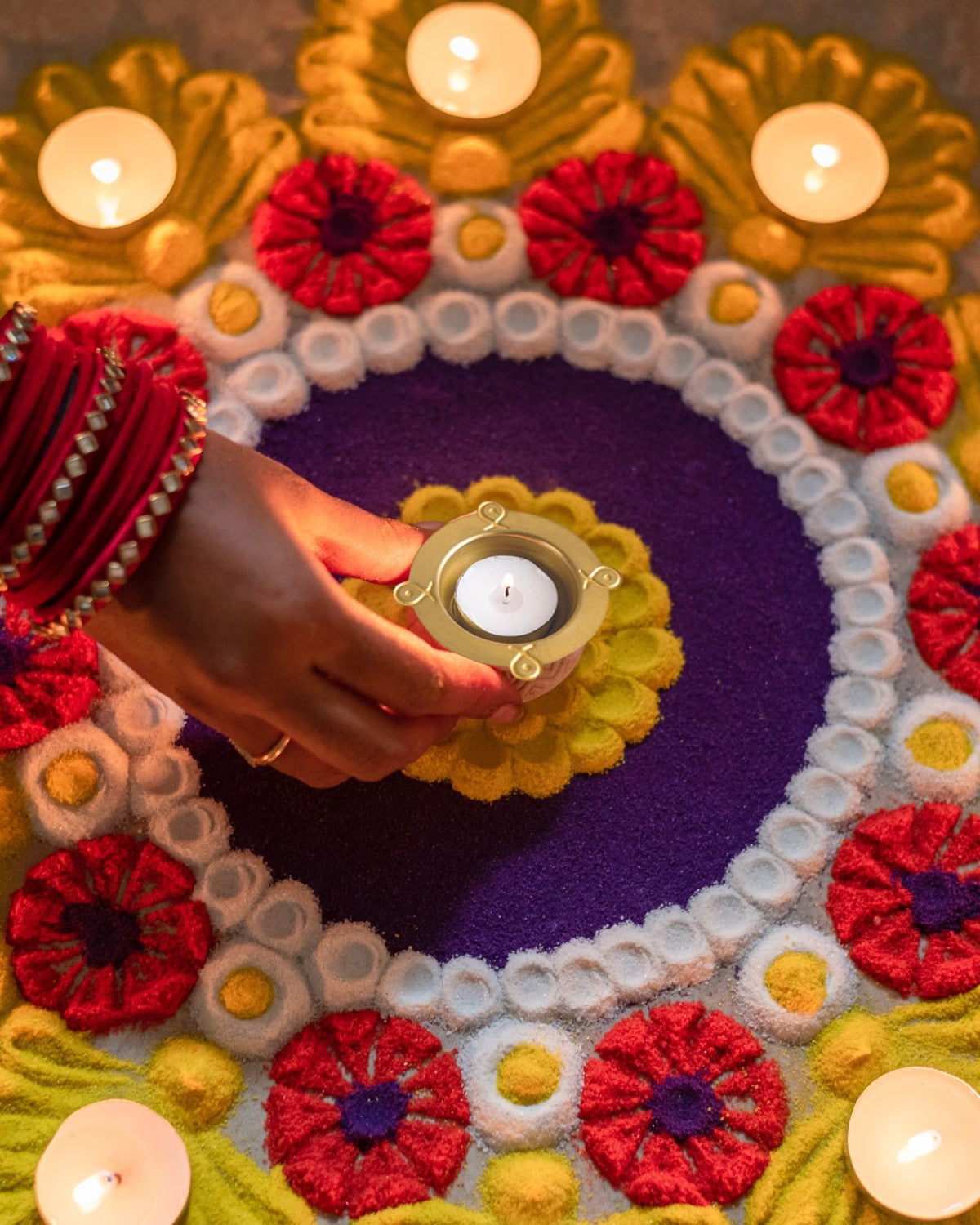 Copper: Floating Tealight - Rangoli