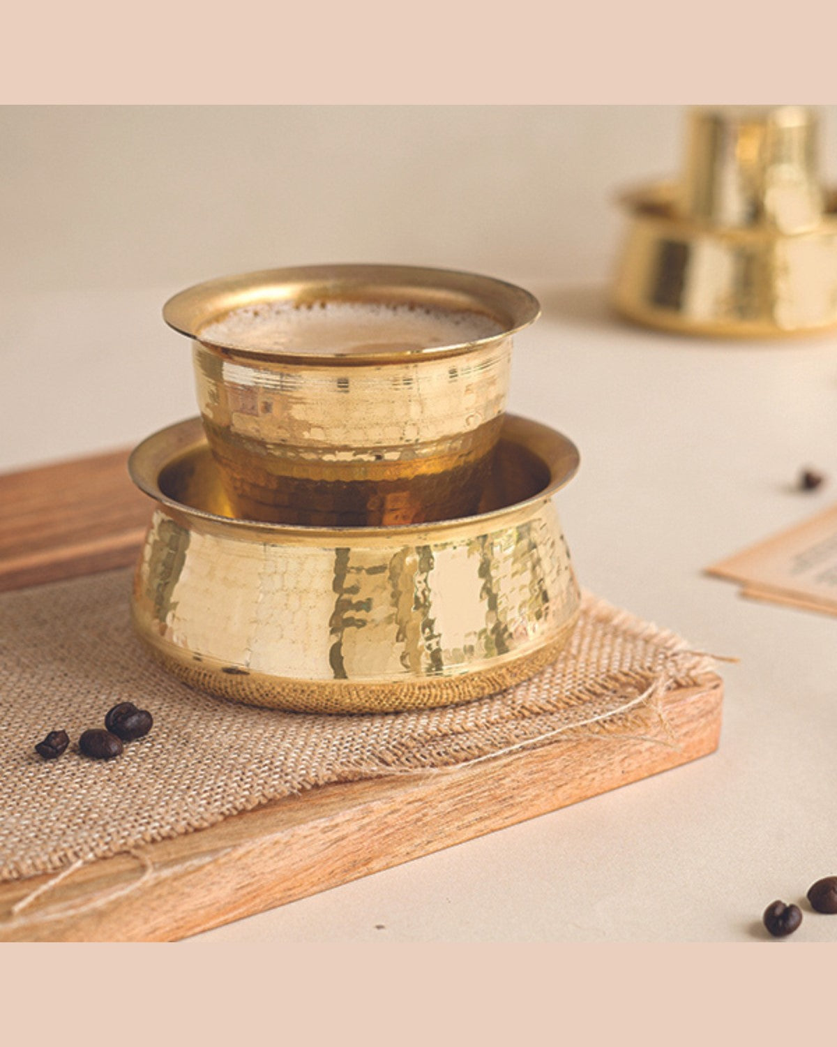Malabar Davara Coffee Set – Handcrafted in Pure Brass