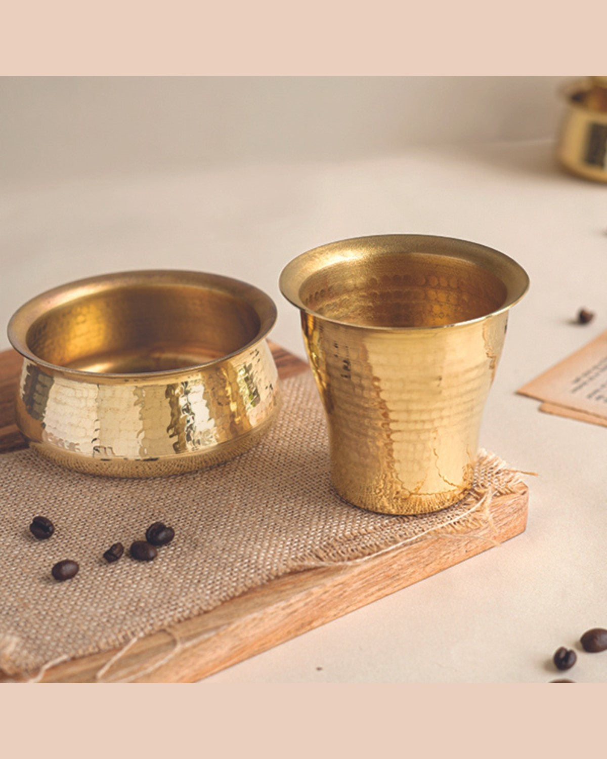 Malabar Davara Coffee Set – Handcrafted in Pure Brass