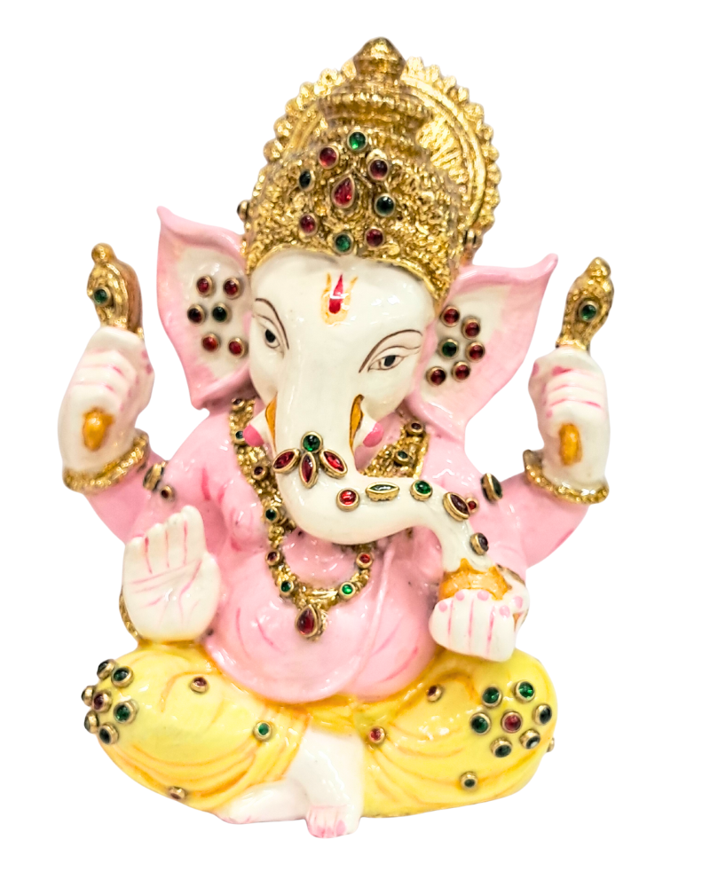 Ganesha Idol in Resin with Stone Embellishments – 6"
