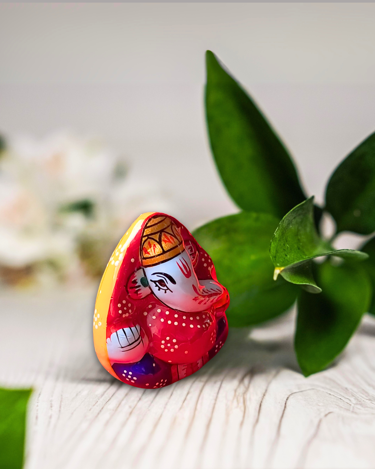 Handcrafted Miniature Enamel Ganesh Idol - 4.5 cms