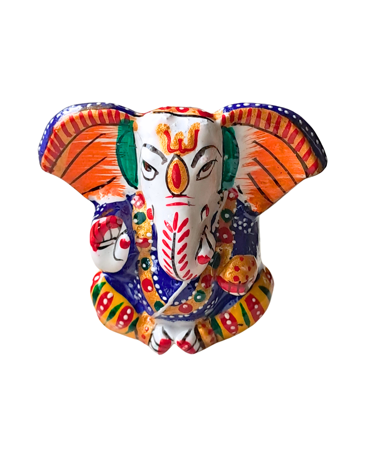 Handcrafted Metal Ganesh Idol with Enamel Finish – 5.5 cms