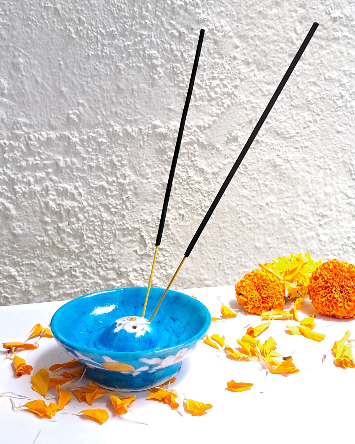 Agarbatti Holder: Blue Pottery - Small
