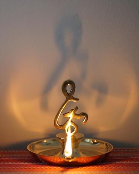 Brass Om Diya (Available in 3 Sizes)