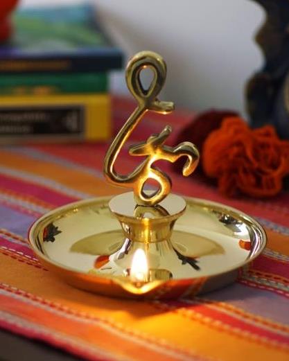 Brass Om Diya (Available in 3 Sizes)