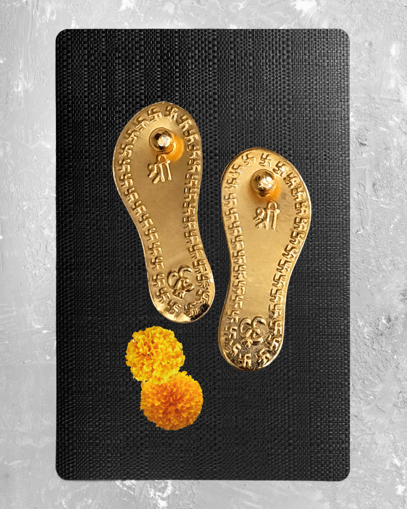 Padukas: Metal with Shree - Small