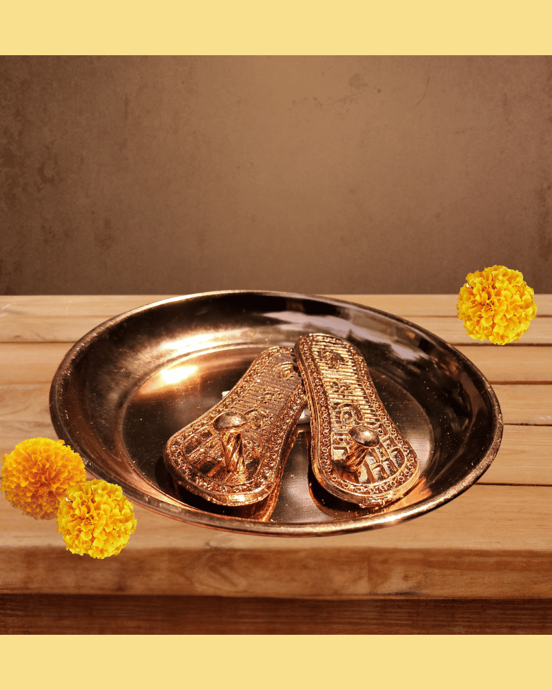Padukas: Copper coated with Plate - 3.5"