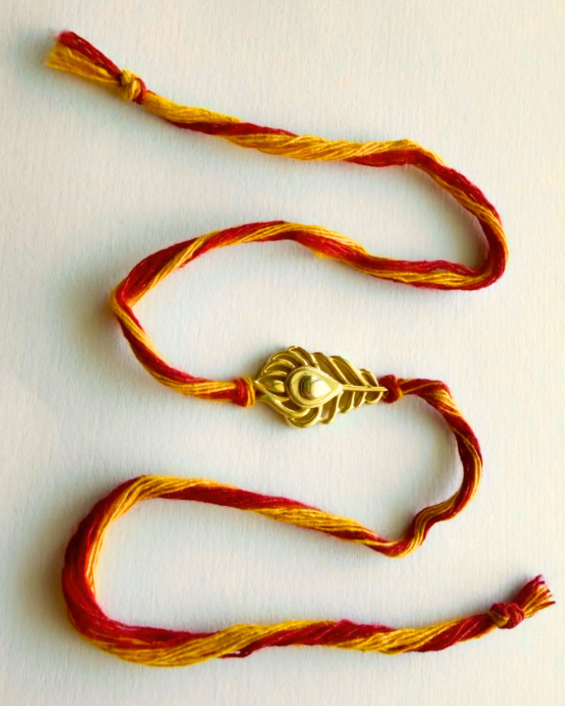 Mor Mukut Rakhi – Mangalam Collection – 22K Gold-Plated