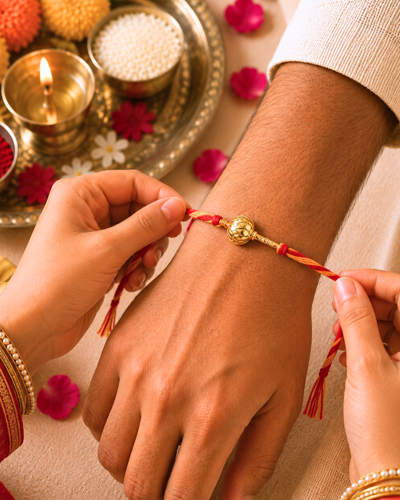 Anjaneya Rakhi – Mangalam Collection – 22K Gold-Plated