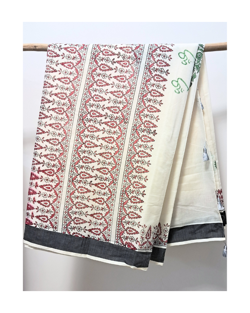 Saree: Kerala Cotton - Black Border