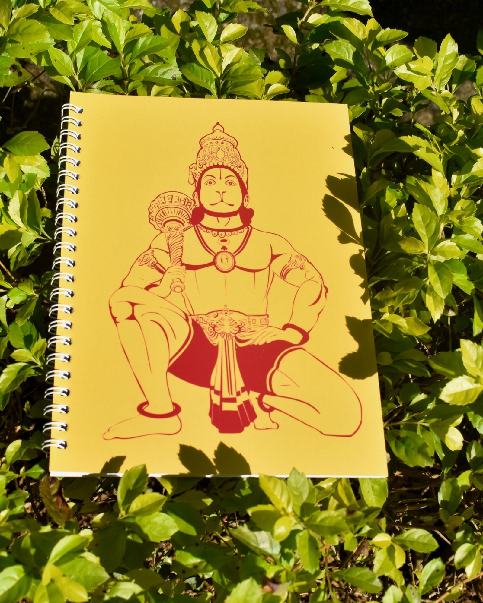 Notebook: Spiral with Hanuman Sketch - A5 size
