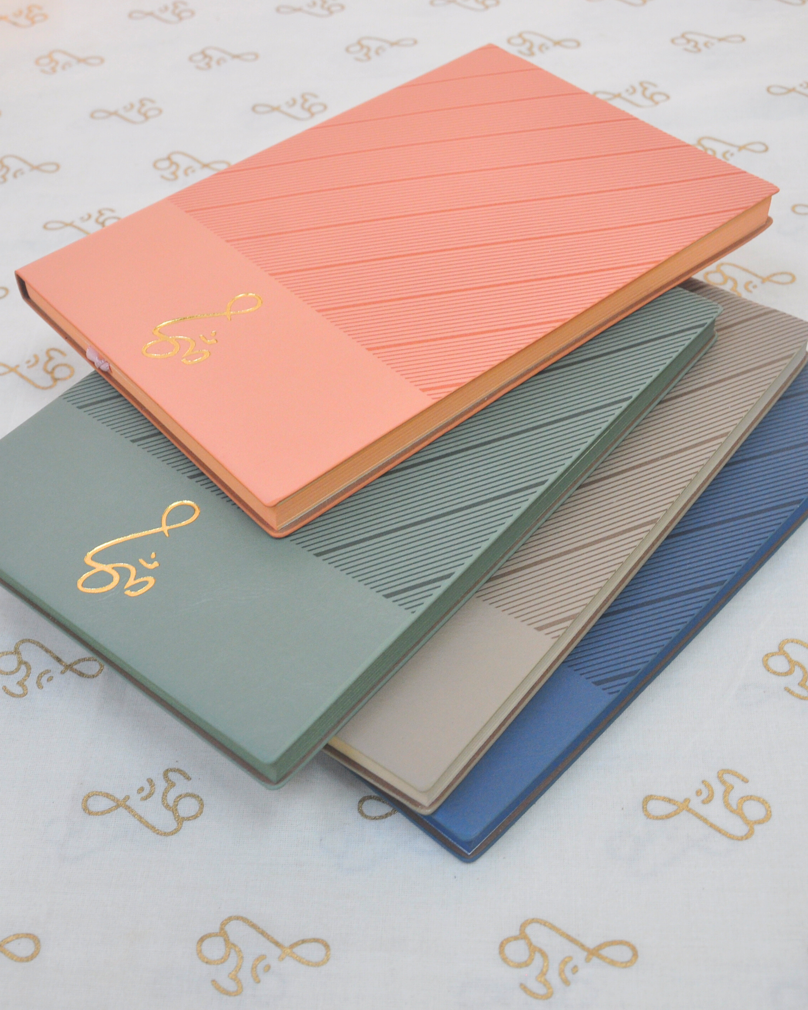 Om Serenity Notebook – Textured Hardbound Journal in Elegant Earth Tones (A5 size)