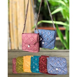 Bag: Silk Om Print In Assorted Colours - Messenger Bag