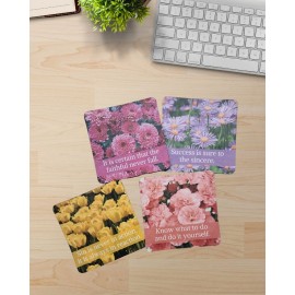 Coasters: Rubber - Square With Quotes (Set Of 4)