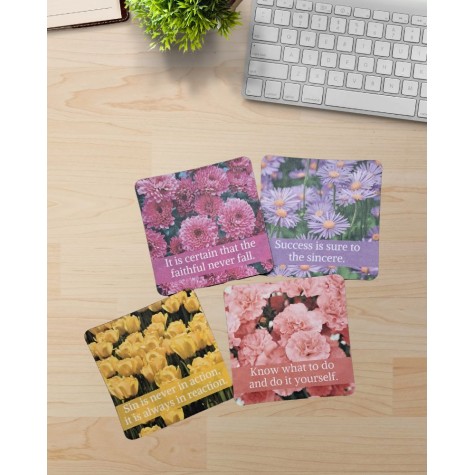 Coasters: Rubber - Square With Quotes (Set Of 4)