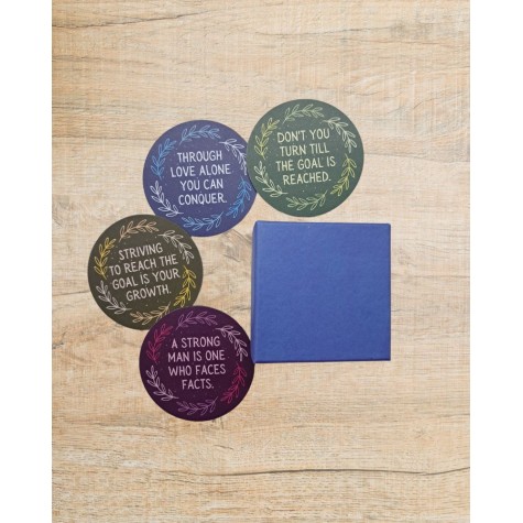 Coasters: Rubber - Round With Quotes (Set Of 4)