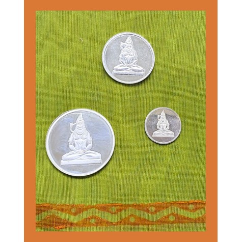 Pure Silver Lord Shiva Coins - 5gms (with box)