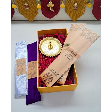 Diwali Gift Box – Brass Agarbatti Holder & Handmade Natural Agarbattis