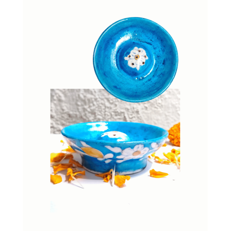 Agarbatti Holder: Blue Pottery - Big