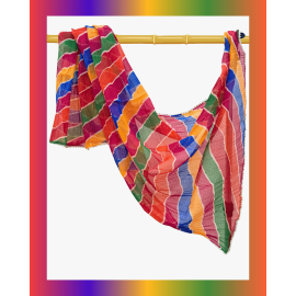 Dupatta: Cotton Kota Doria with Leheriya and Gota - Bright Multi Colours