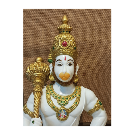 Idol - Hanuman Large - 12" - White 