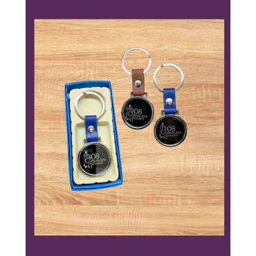 Keychain: Steel Round Keychain - 108 Jayanti