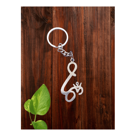 Keychain: Signature Om in Steel