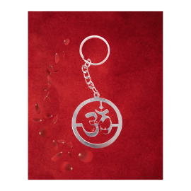 Keychain: Om in Steel - Round