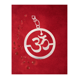 Keychain: Om in Steel - Round