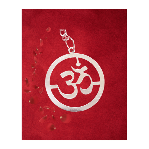 Keychain: Om in Steel - Round