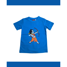 T-Shirt: Kids - Rama with Bow in Rama Turquoise Blue