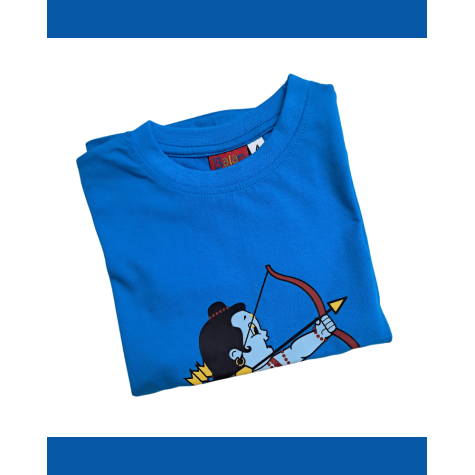 T-Shirt: Kids - Rama with Bow in Rama Turquoise Blue