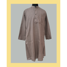 Kurta Long for Men in Matka Cotton - Brown