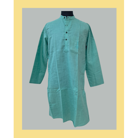 Kurta Long for Men in Matka Cotton - Mint Green