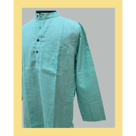 Kurta Long for Men in Matka Cotton - Mint Green