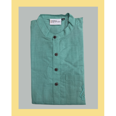 Kurta Long for Men in Matka Cotton - Mint Green